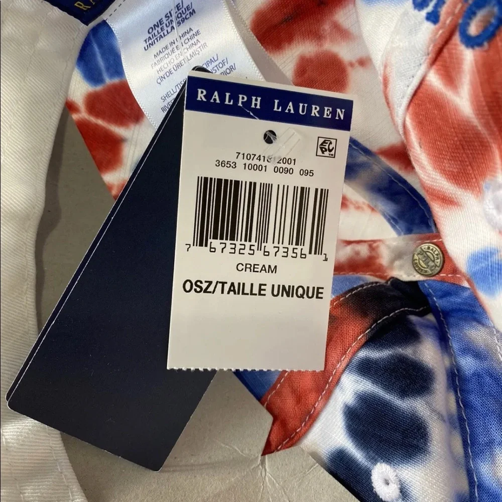 Polo Ralph Lauren Tie Dye Spell Out Script Strapback Dad Hat - Picture 7 of 7